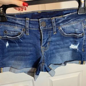 Aeropostale low rise denim midi shorts